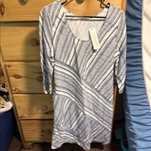 Soft Surroundings Blue and White Striped Dress